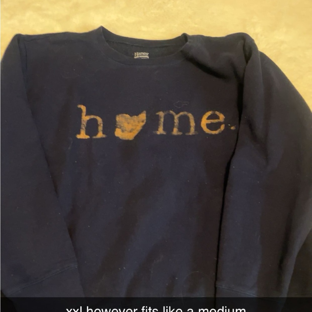 Hanes Navy Blue Home Graphic Sweatshirt